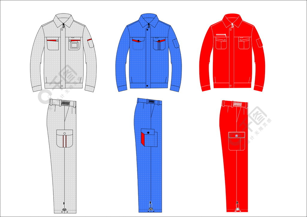 工装之美 长袖夏季工作服设计图的矢量绘画与免费下载指南